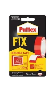 Selbstklebeband „Pattex Fix 120 kg“, rot, doppelseitig, 19 mm x 1,5 m, HENKEL